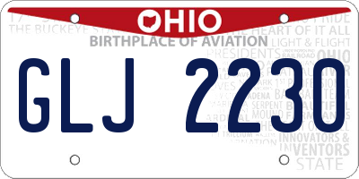 OH license plate GLJ2230