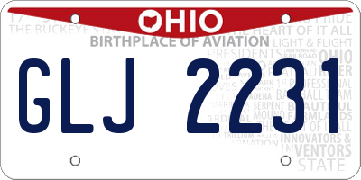 OH license plate GLJ2231