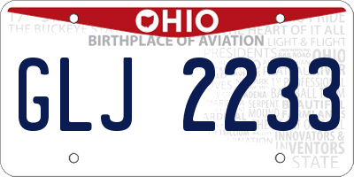 OH license plate GLJ2233