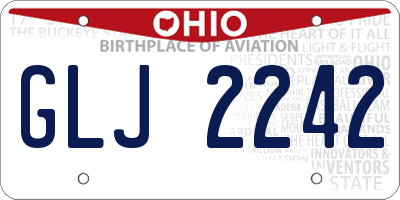OH license plate GLJ2242