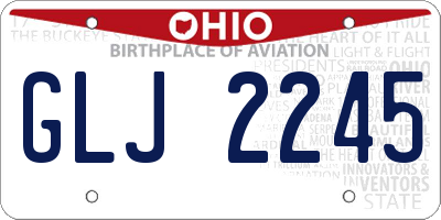 OH license plate GLJ2245