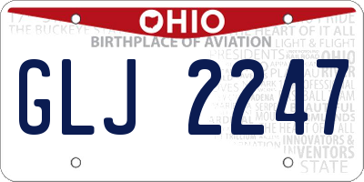 OH license plate GLJ2247