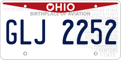 OH license plate GLJ2252
