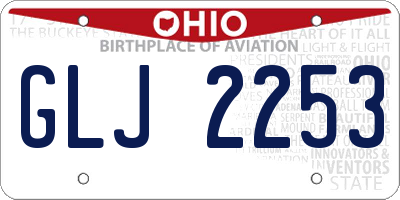 OH license plate GLJ2253