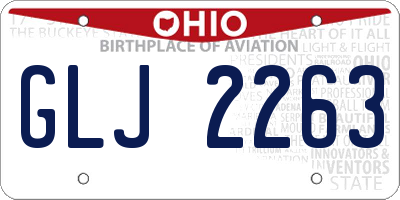 OH license plate GLJ2263