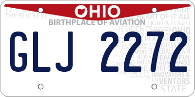 OH license plate GLJ2272