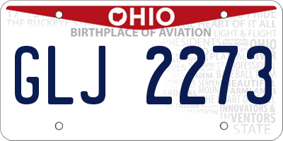 OH license plate GLJ2273