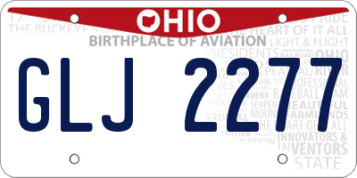 OH license plate GLJ2277