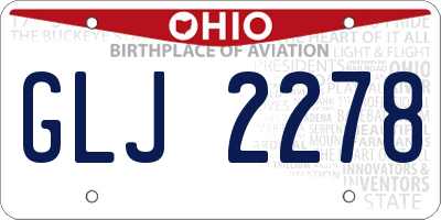 OH license plate GLJ2278