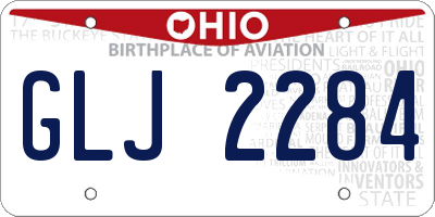 OH license plate GLJ2284
