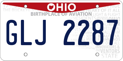 OH license plate GLJ2287