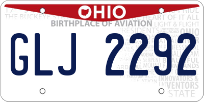 OH license plate GLJ2292