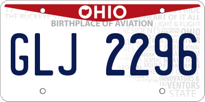 OH license plate GLJ2296