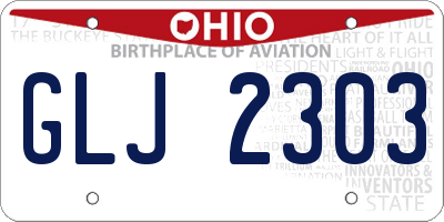 OH license plate GLJ2303