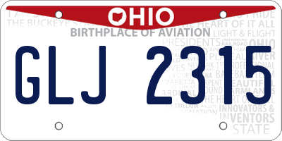 OH license plate GLJ2315