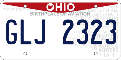 OH license plate GLJ2323