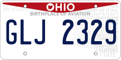OH license plate GLJ2329
