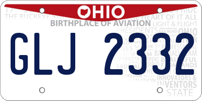 OH license plate GLJ2332