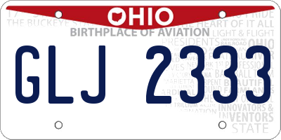 OH license plate GLJ2333