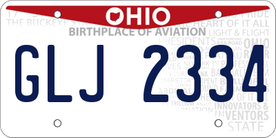 OH license plate GLJ2334