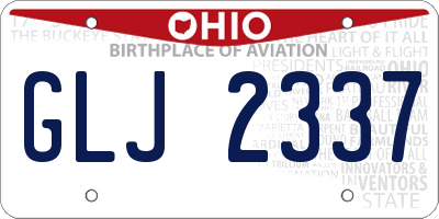 OH license plate GLJ2337