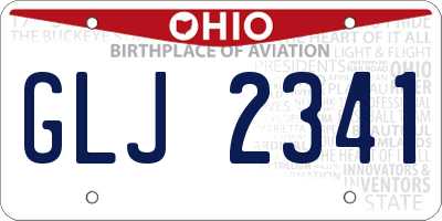 OH license plate GLJ2341