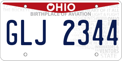 OH license plate GLJ2344