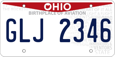 OH license plate GLJ2346