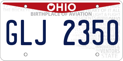 OH license plate GLJ2350