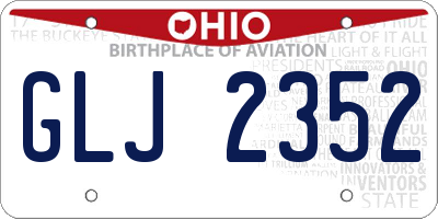 OH license plate GLJ2352