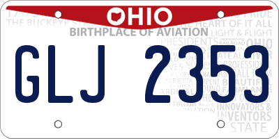OH license plate GLJ2353