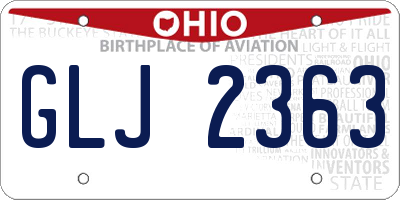 OH license plate GLJ2363