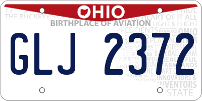OH license plate GLJ2372