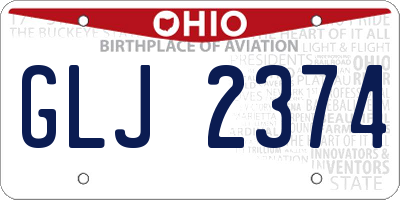 OH license plate GLJ2374