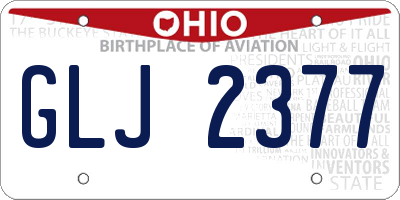 OH license plate GLJ2377
