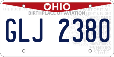 OH license plate GLJ2380