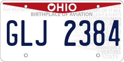OH license plate GLJ2384