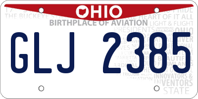 OH license plate GLJ2385