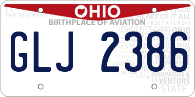 OH license plate GLJ2386