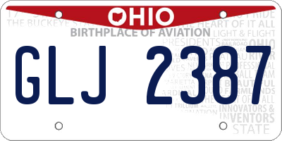 OH license plate GLJ2387