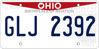 OH license plate GLJ2392