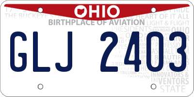 OH license plate GLJ2403