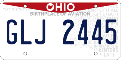 OH license plate GLJ2445