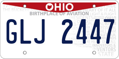 OH license plate GLJ2447