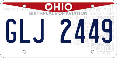 OH license plate GLJ2449