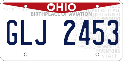 OH license plate GLJ2453