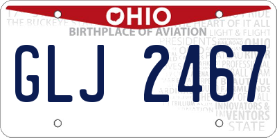 OH license plate GLJ2467