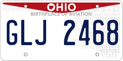 OH license plate GLJ2468