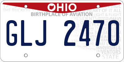 OH license plate GLJ2470