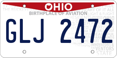 OH license plate GLJ2472
